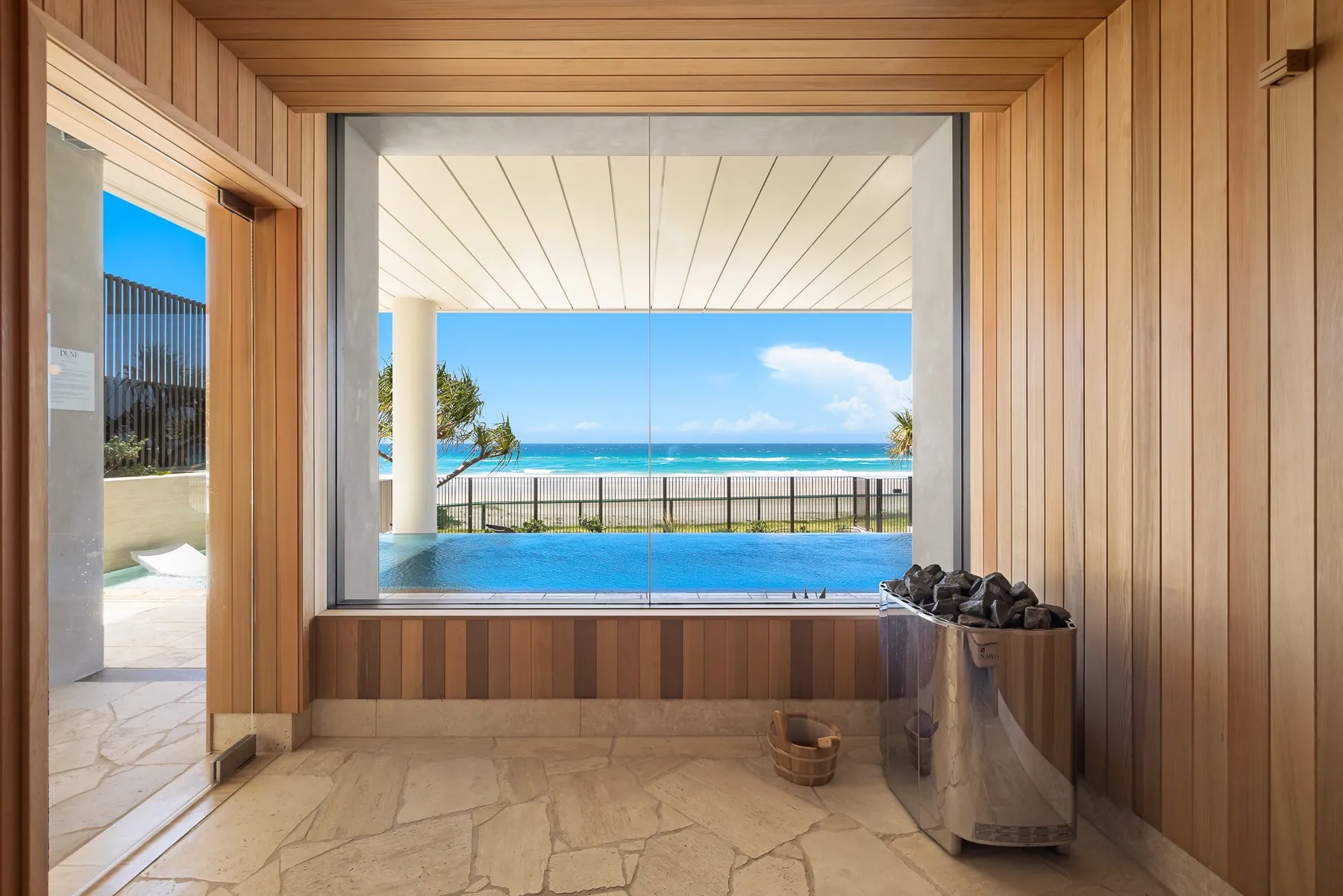Sauna with an ocean outlook